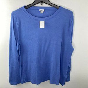 J. Crew Women's Blue Long Sleeve Waffle Top Size 2X